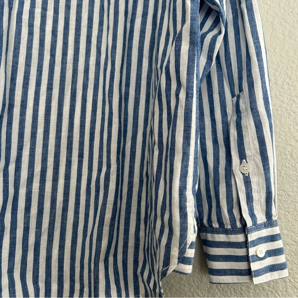 Sezane Oversized Max Blue Stripe Shirt - Picture 8 of 13